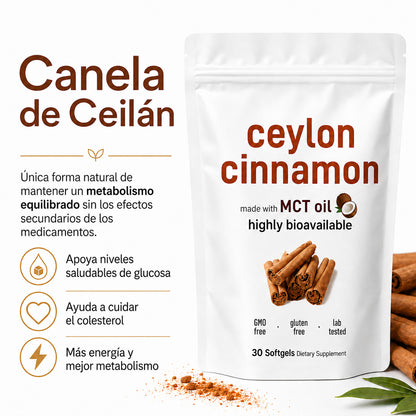 Canela de Ceilán 7200 mg con aceite MCT
