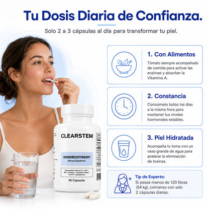 CLEARSTEM Mindbodyskin® Reduce al Acne en 30 dias natural