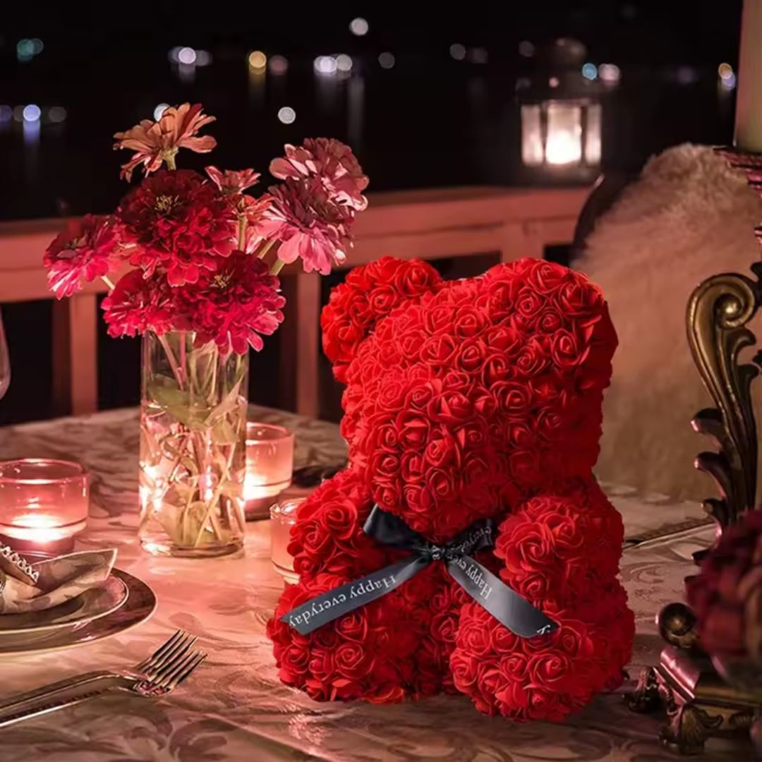 Oso de Rosas Eternas con caja