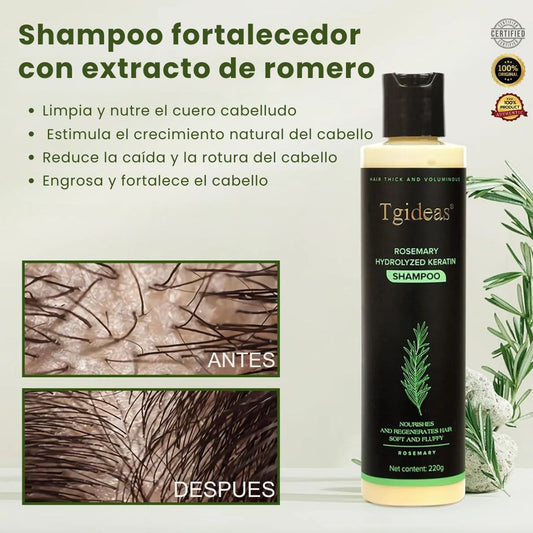 Tgideas Rosemary Shampoo Más volumen y menos caída desde las primeras semanas