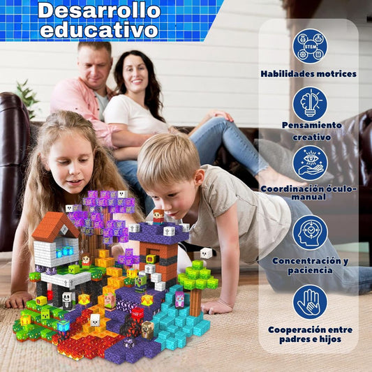 Bloques de construcción magnéticos + Personajes Legos