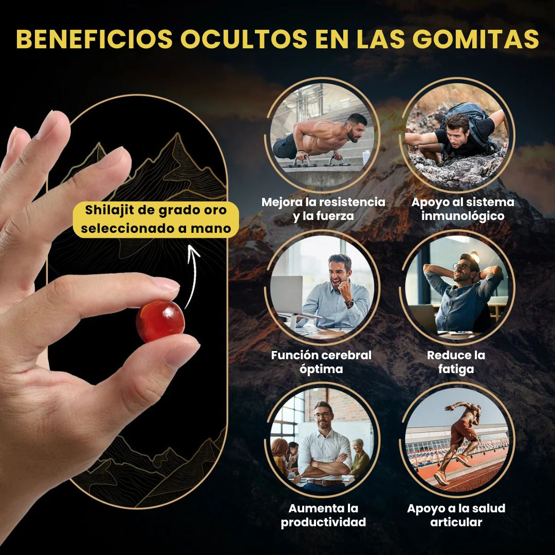 Shilajit Energía, Vitalidad y Enfoque en Deliciosas Gomitas Diarias
