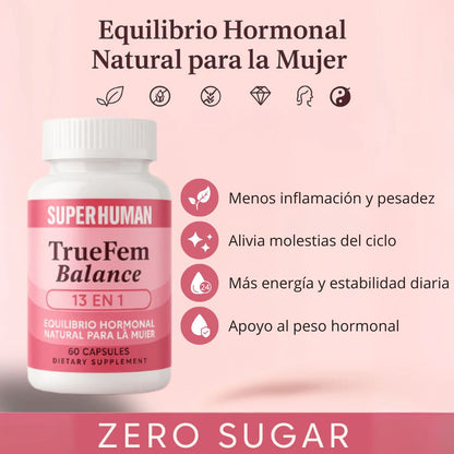 TrueFem Balance Bienestar, Equilibrio y Confianza para Tu Rutina Femenina (60 cápsulas)