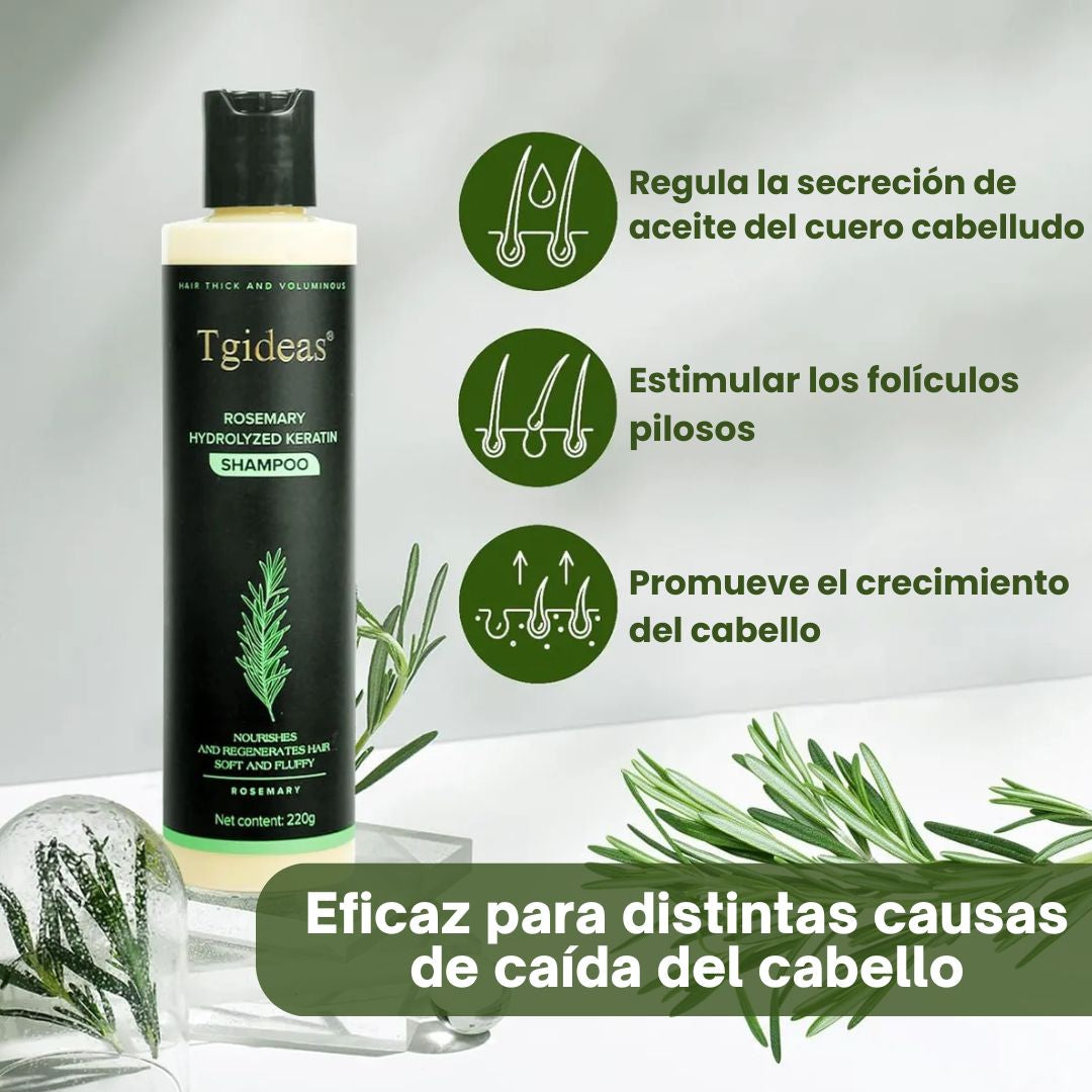 Tgideas Rosemary Shampoo Más volumen y menos caída desde las primeras semanas