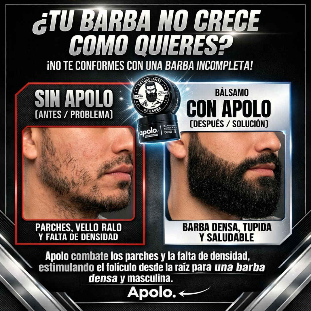 Apolo Consigue una Barba con Apariencia Más Densa, Uniforme y Masculina - 100ML