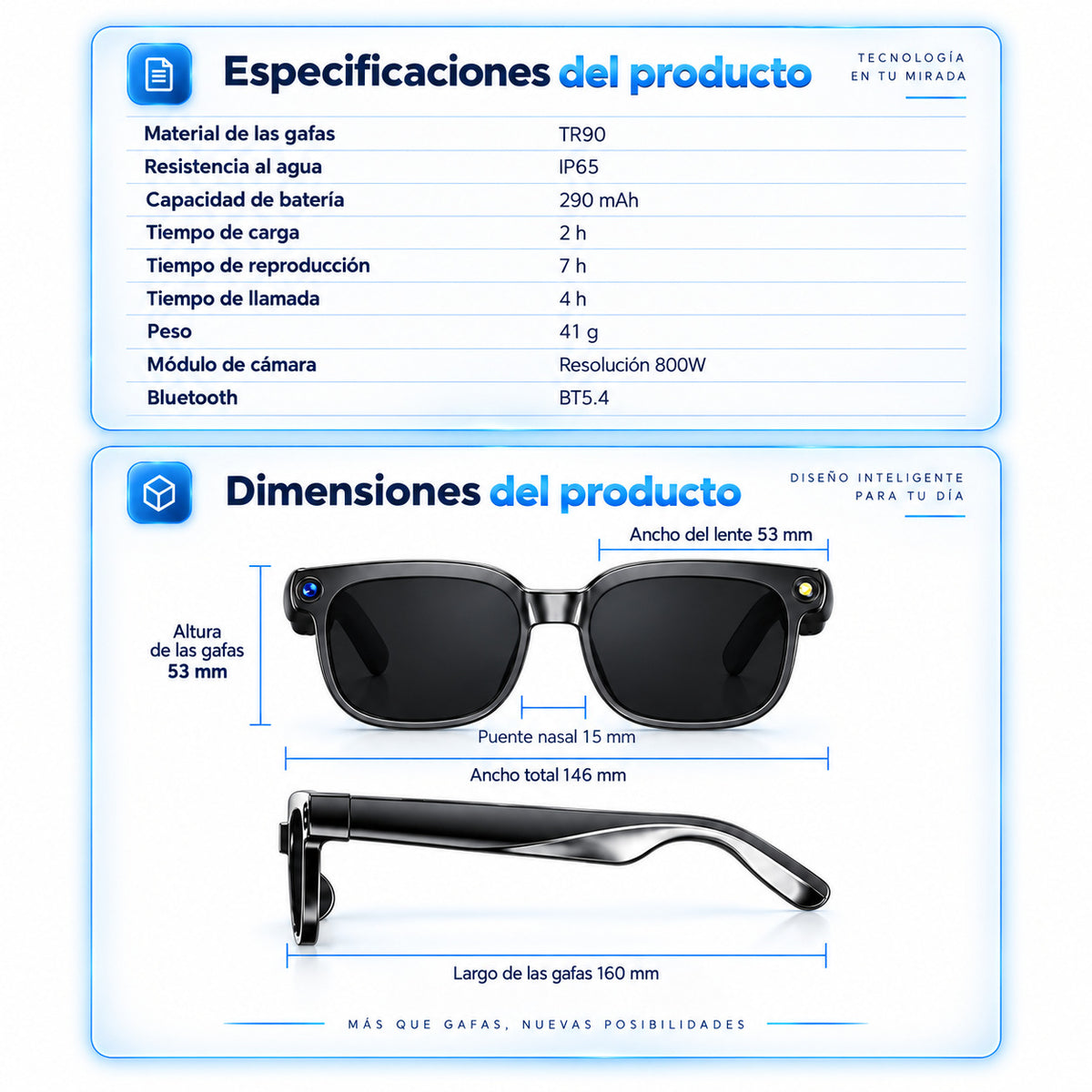 GAFAS CON CÁMARA DE IA
