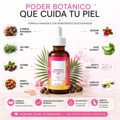 Cyperus reduce el crecimiento del vello desde la 1 semana