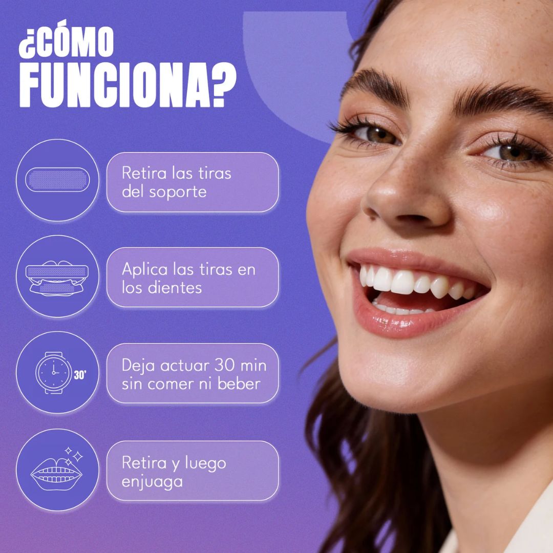 Desmancha tus dientes en 30 minutos sin ir al dentista ni gastar miles de pesos - 42 tiras