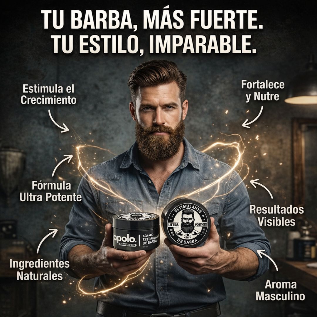 Apolo Consigue una Barba con Apariencia Más Densa, Uniforme y Masculina - 100ML