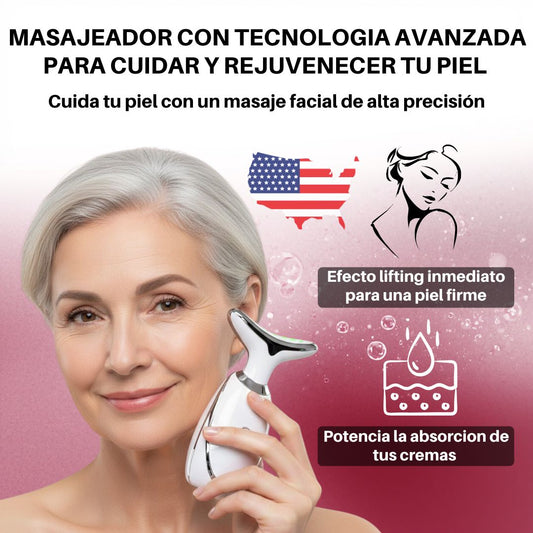 Masajeador facial para una piel más firme, lisa y luminosa desde casa