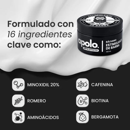 Apolo Consigue una Barba con Apariencia Más Densa, Uniforme y Masculina - 100ML