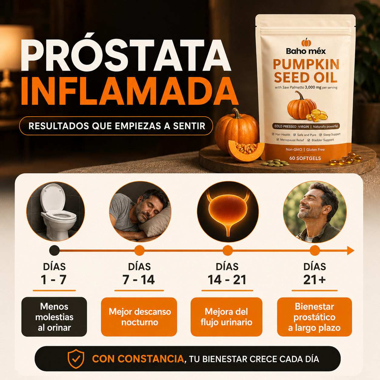 Cuida tu Próstata y Favorece un Cabello más Fuerte desde Adentro