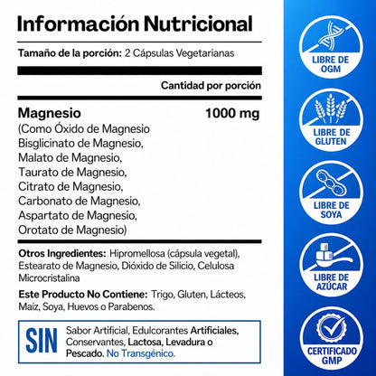 Magnesio 8 en 1 para apoyar mente clara, descanso y bienestar integral