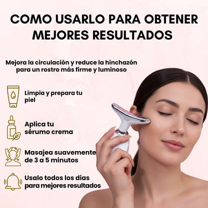 Masajeador facial para una piel más firme, lisa y luminosa desde casa