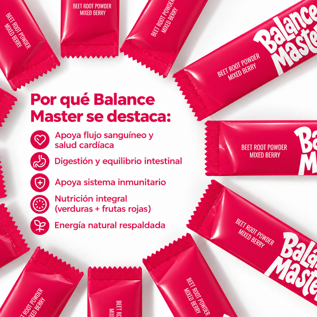 Frutos rojos y remolacha Apoyo Diario para una Mejor Circulación