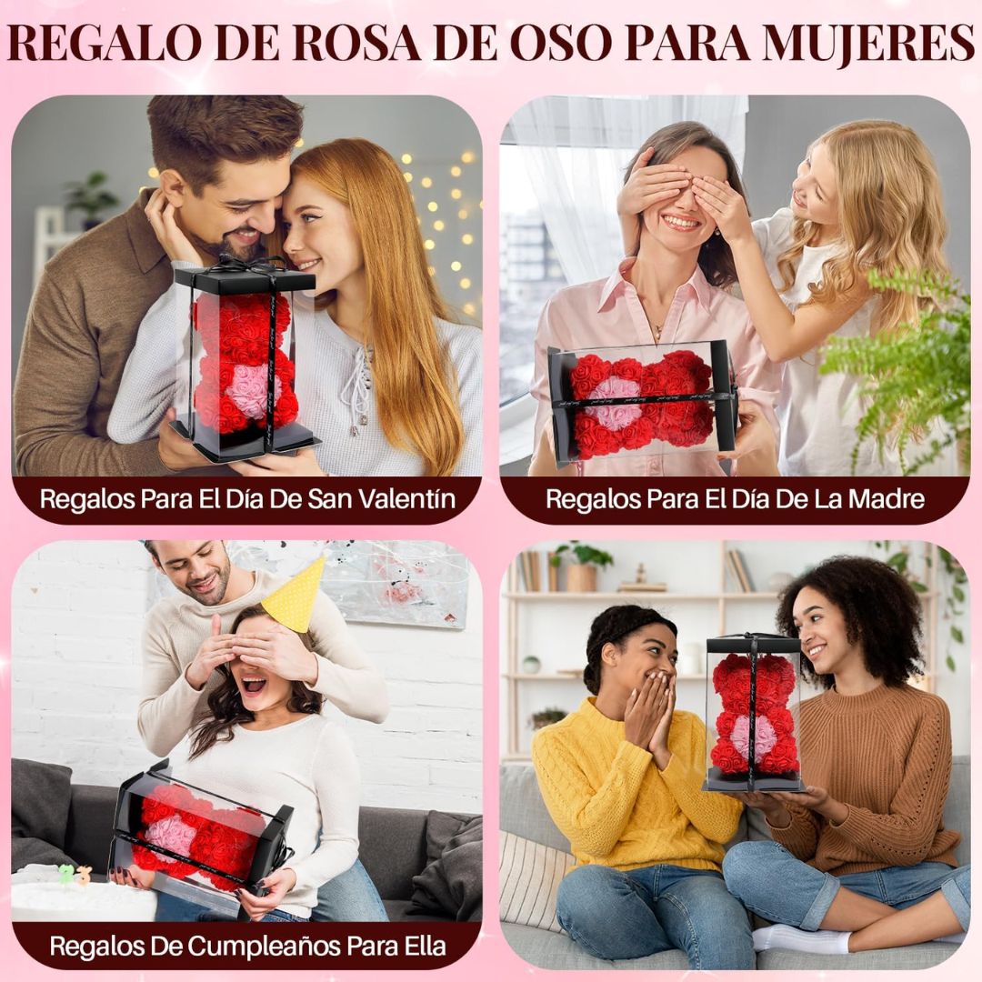 Oso de Rosas Eternas con caja