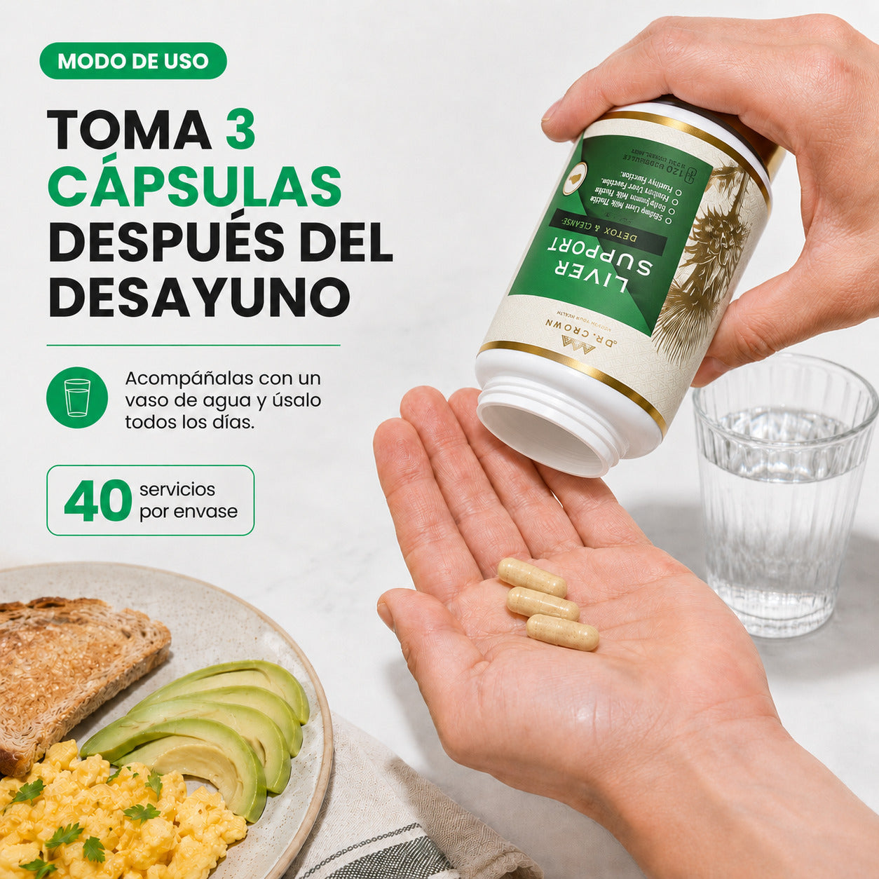 Barriga menos inflamada y cuerpo más ligero desde adentro