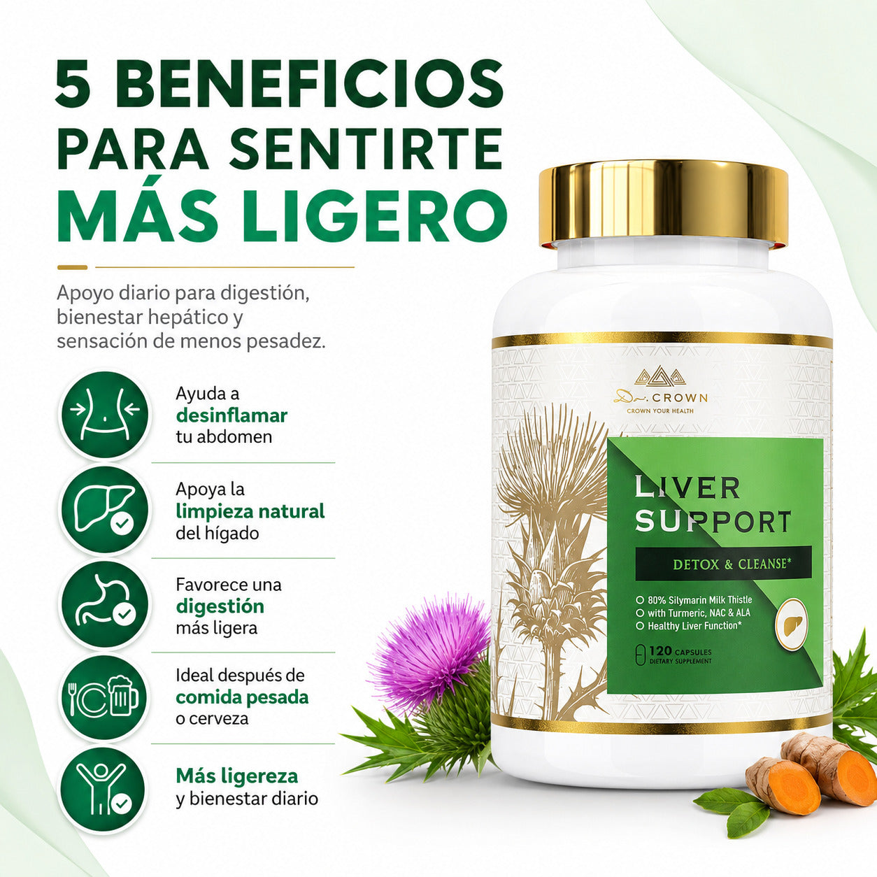 Barriga menos inflamada y cuerpo más ligero desde adentro