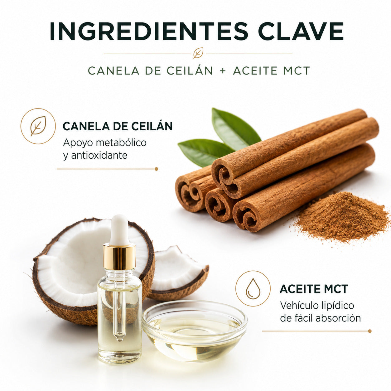 Canela de Ceilán 7200 mg con aceite MCT