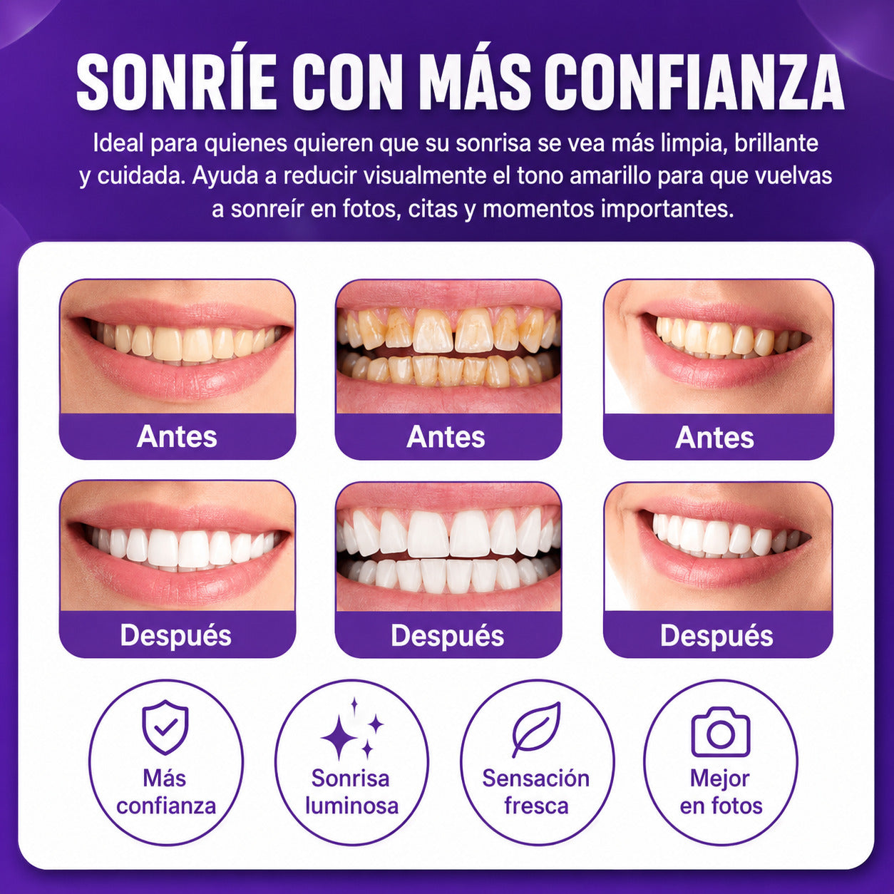 Corrector Morado Dental para una sonrisa más blanca y brillante