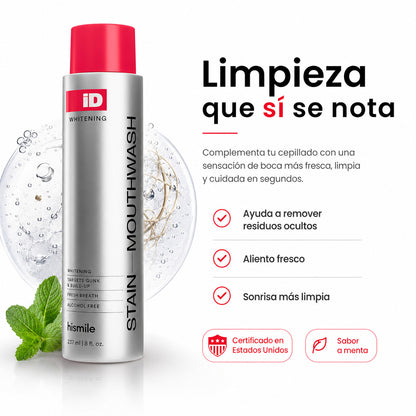 Enjuague Bucal Blanqueador Antimanchas Limpieza Profunda y Aliento Fresco