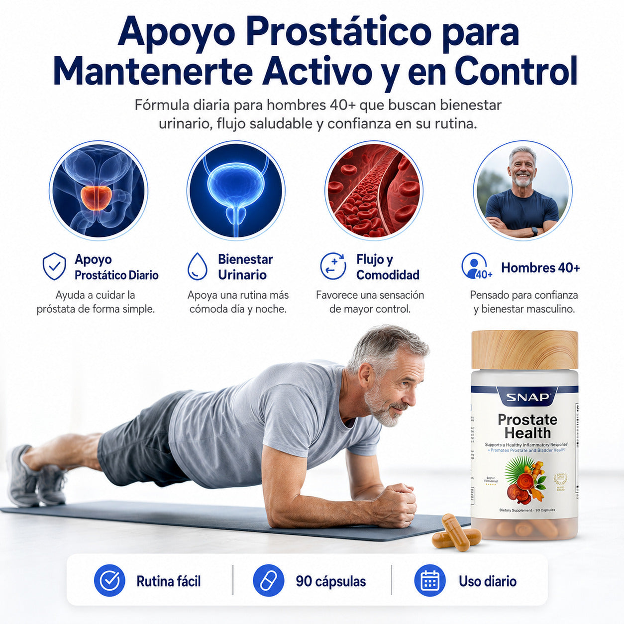 Suplemento para la Salud de la Próstata con Saw Palmetto