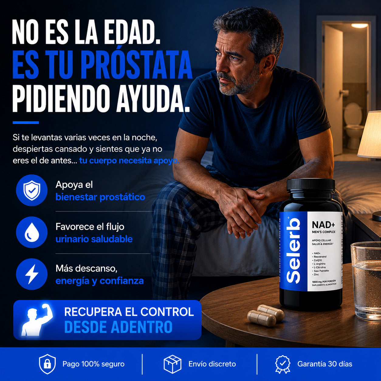Selerb NAD+ Una fórmula masculina para próstata y deseo sexual