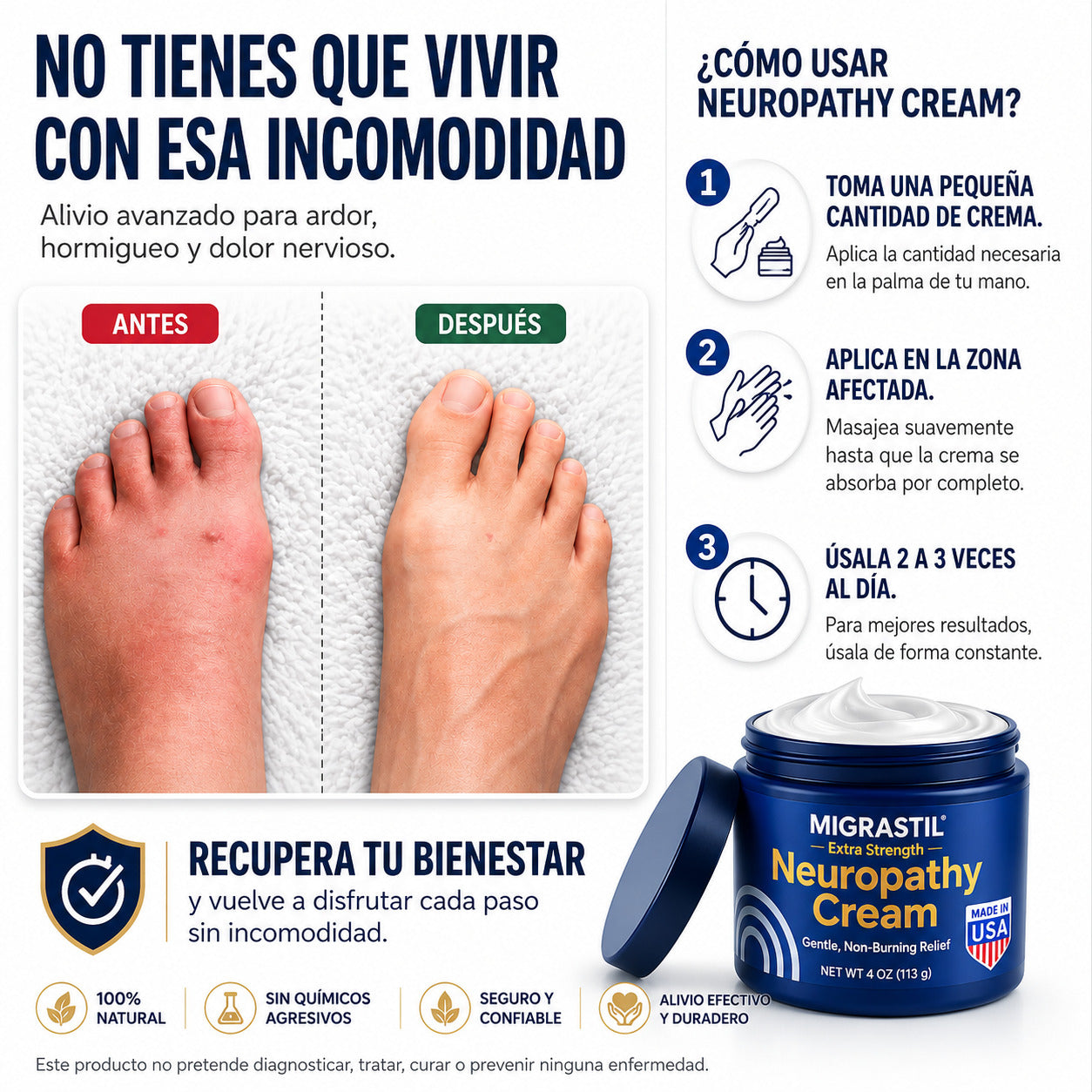 Crema Neurophatia Bienestar y Confort para Manos, Brazos, Piernas y Pies
