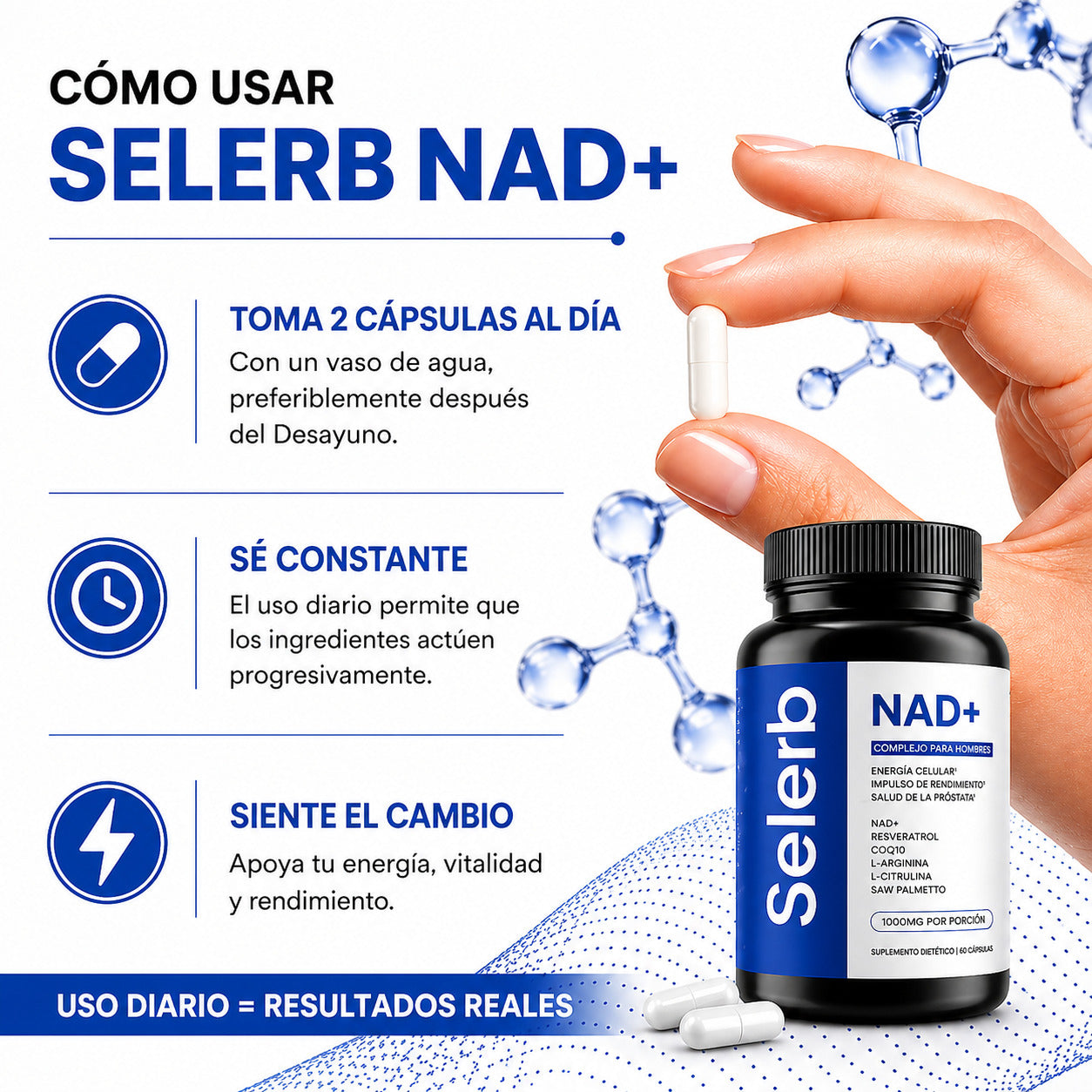 Selerb NAD+ Recupera tu rendimiento fisico y sexual desde el 1 dia