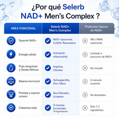 Selerb NAD+ Recupera tu rendimiento fisico y sexual desde el 1 dia