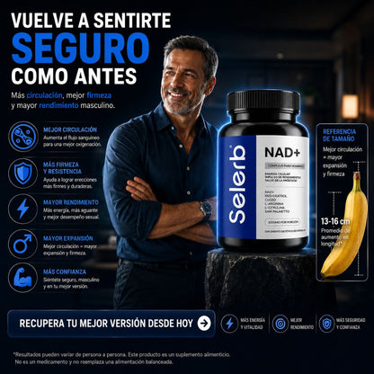 Selerb NAD+ Recupera tu rendimiento fisico y sexual desde el 1 dia
