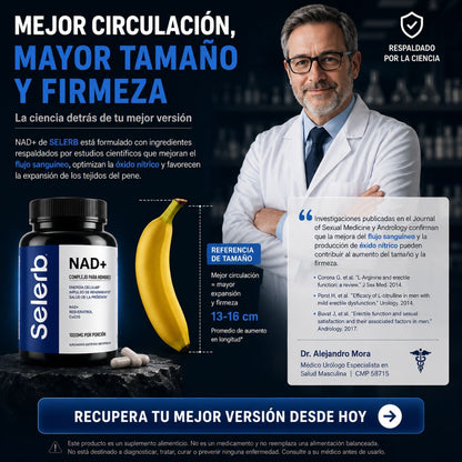 Selerb NAD+ Recupera tu rendimiento fisico y sexual desde el 1 dia