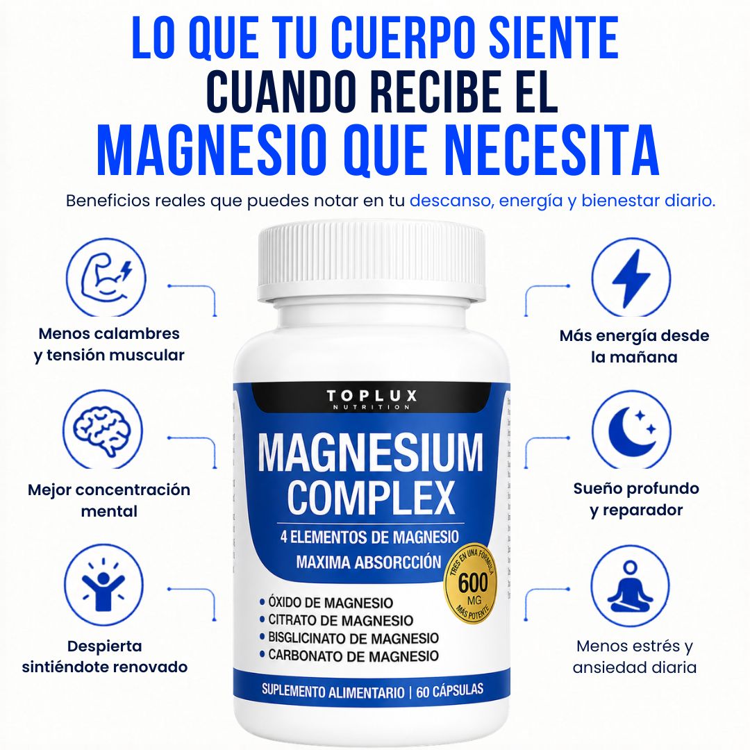 Magnesio 8 en 1 para apoyar mente clara, descanso y bienestar integral