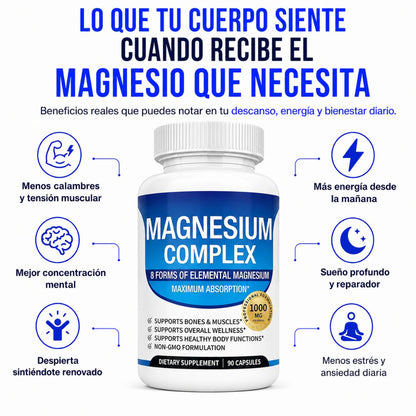 Magnesio 8 en 1 Apoya mente clara, descanso y bienestar integral