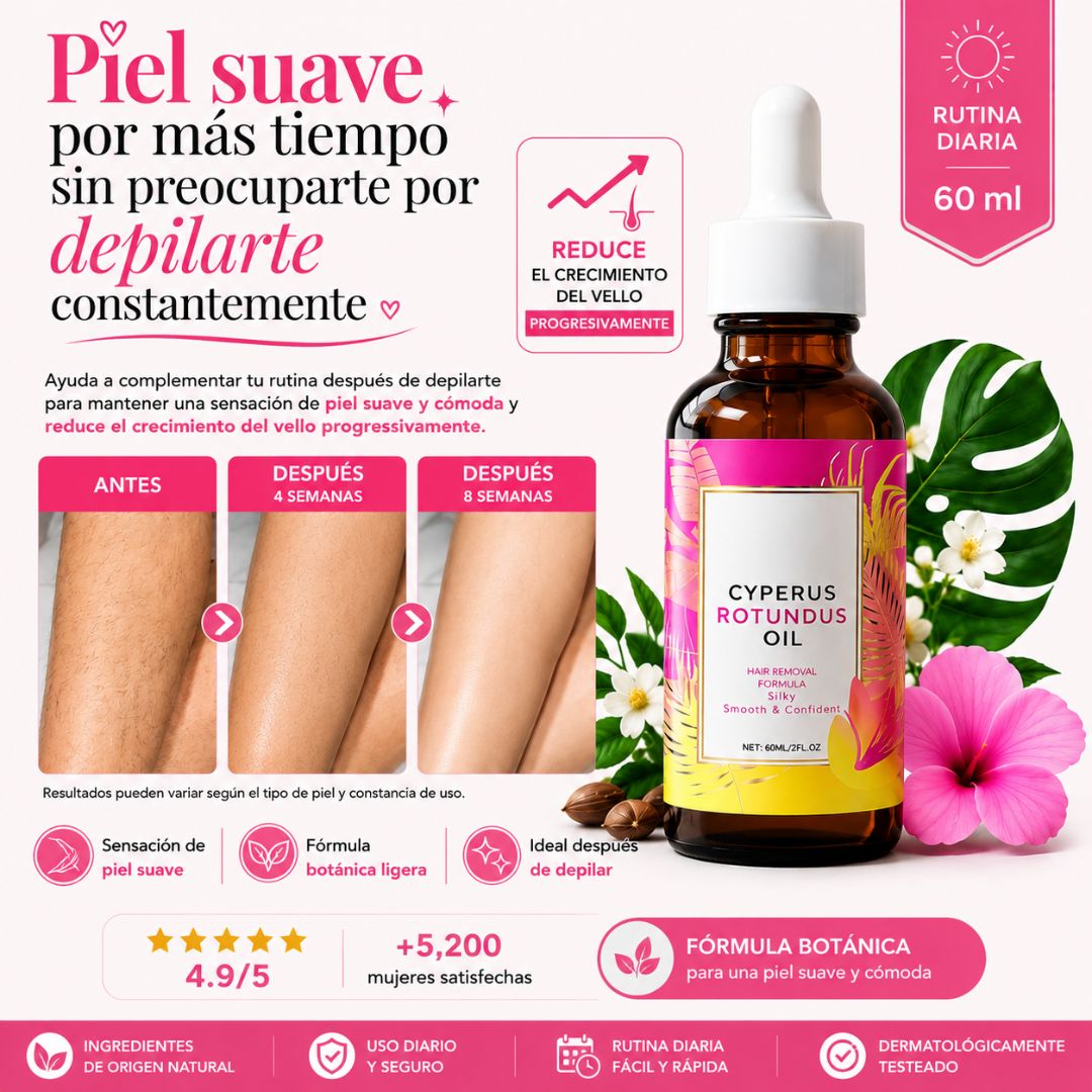 Cyperus reduce el crecimiento del vello desde la 1 semana