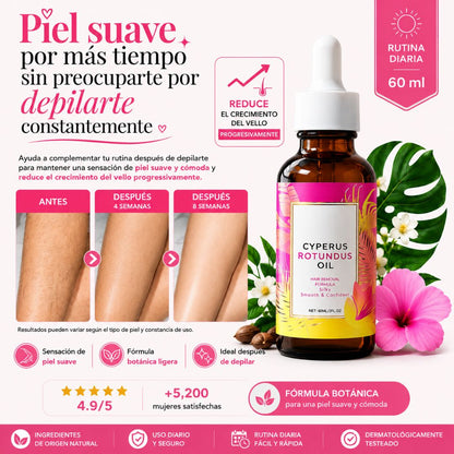 Cyperus reduce el crecimiento del vello desde la 1 semana