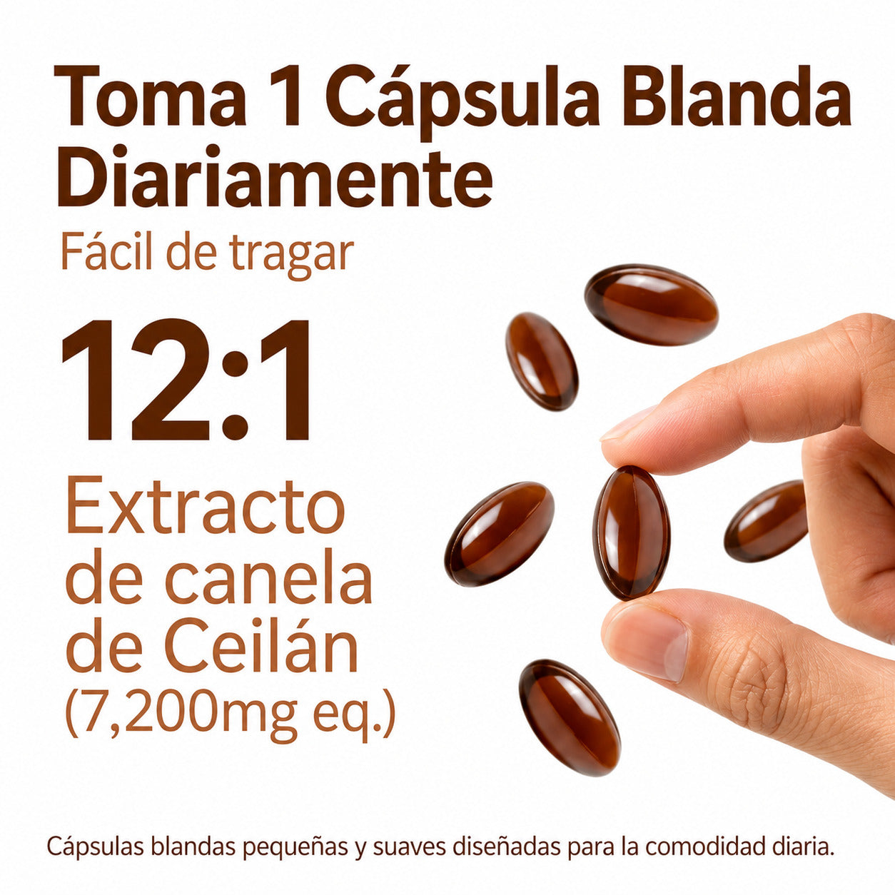 Canela de Ceilán 7200 mg con aceite MCT