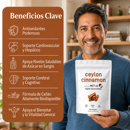 Canela de Ceilán 7200 mg con aceite MCT