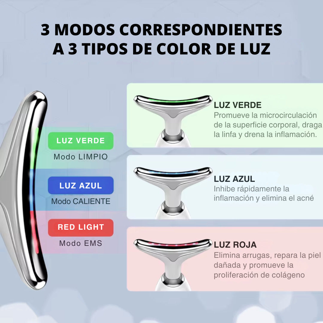 Masajeador facial para una piel más firme, lisa y luminosa desde casa