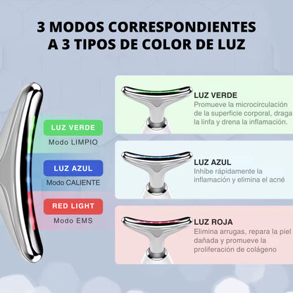 Masajeador facial para una piel más firme, lisa y luminosa desde casa